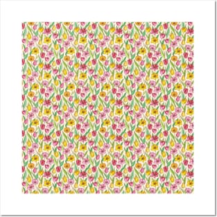 Pastel Color Floral Pattern Posters and Art